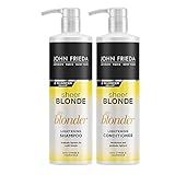 John Frieda Go Blonder Vorteils-Set - 2 x 500 ml Shampoo und 2 x 500 ml Conditioner - Special Size - Mit Pumpspender-Aufsatz - Aufhellend 2er Pack (2x1000g)