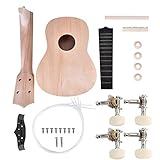 Ukelele DIY Kit, 21 Zoll Basswood 4-saitiges Machen Sie Ihre Eigenen Gemalten Ukulele Hawaii, Ukulele Selber Bauen Bausatz Ukulele Gitarre Bausatz, Geschenk für Freunde/