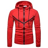 XUJY Herren Zip Up Hoodie Kapuzenjacke Kapuzenpulli Color Block Reißverschluss Langarm Zipper Kapuzenpullover Casual Hooded Sweatshirt Herbst Winter Sweater Tops Blouse Outw