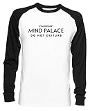 Mind Palace Black Unisex Baseball T-Shirt Herren Damen Lange Ärmel Weiß Schwarz Größe L - Unisex Baseball T-S