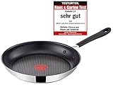 Tefal H80502 Jamie Oliver Edelstahl Bratpfanne 20 cm, Induktion Pfanne mit Antihaftbeschichtung, Bratpfanne auch für Induktionsherd, Antihaftpfanne, Nachfolger, inkl. Pfannenwender +