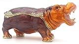 Pillendose Nilpferd Happy Hippo Flusspferd Geschenk Deko Figur Schmuckschatulle Schmuckkästchen Sammlerstück Strass Deko Box Schmuckdose Schmuckdöschen Dose Pillenbox Jewelry Box
