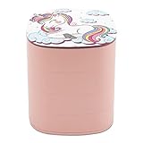 White Cloud Unicorn ERDG 4-lagige Schmuckaufbewahrungsbox Display Tray Tragbar mit Spiegel Verwendet für Ohrringe Lippenstifte Halsketten Armbänder Ring