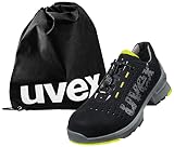 Uvex 1 - Arbeitsschuhe - Sicherheitsschuhe S1 SRC ESD - leicht & rutschfest - mit Schuhbeutel - Lime-Schwarz - 42