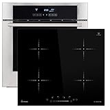 KKT KOLBE Autarkes Herdset: 60cm Einbau-Backofen EB8015ED + 59cm Induktionskochfeld KF5900IND / Heißluft/Grill-/Bratsystem/Teleskopauszüge/Selbstreinigung/Touch/Edelstahl / SET80151IND2