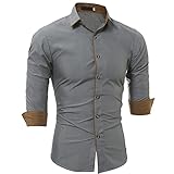 Buby Herren Farbblock Beiläufig Einfaches Revers Langarm Business Hemd Button Up Tops Männer Urban Stilvoll Baumwolle Leinen Dinner Party Hochzeit Host Cardigan T-Shirt Pullover Outwear Mäntel H