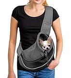 Tragbar Haustier Hunde Katzen Welpen Umhängetasche Reise Träger Schulter Beutel Atmungsaktiv Mesh Transporttasche Kleine Hunde Katze Sling Pet Tragetuch Rucksack Pet Bag für Reisen hundetragebeutel,L