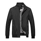 HANTONGHAO Qualität Herrenjacken Herren Freizeitjacke Mäntel Frühling Regular Slim Jackenmantel für Herren Großhandel Plus Größe M-7XL 8XL - Schwarz mit Knopf, L