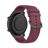 Tiggo 22mm Armband für Huami amazfit GTR 2e/ 2,Silikon Ersatzband Verstellbares Weiches Silikonband,Uhrenarmband Armbänder Wrist Strap für Huami amazfit 3 stratoS/GTR 47mm/2 stratoS (Weinrot)