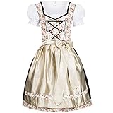 Gaudi-Leathers Damen Dirndl Kleid Dirndlkleid Trachtenkleid Midi Babs Blümchenstoff 42