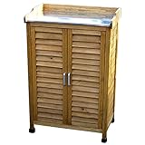 Gartenhaus Garten Gartenhaus Schuppen, wasserdichte Werkbank Tisch Gartenhaus Aufbewahrungsbox, Terrasse wasserdicht Holzschuppen mit 3-lagigen Regal, Für Garten Rasen Schwimmbad Zubehö