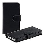 kwmobile Wallet Case Hülle kompatibel mit Apple iPhone 4 / 4S - Cover Flip Tasche mit Kartenfach in Schw