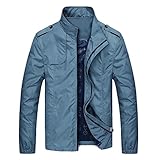 JenK Cing Winddicht Jacket Herren Freizeitjacke mit Reißverschluss Softjacket Laufjacke warme Winterjacke Stehkragen robuste Herrenjacke Winterparka Outdoorjacke Dicke Lange Winter Jacke Für M