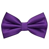 MASADA Herren Fliege Lila Violett Seidenlook, stufenlos verstellbar, handgefertigt, Hakenverschluss - 12 x 6 cm 100% Poly