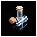 LYJUN 50pcs / Lot 24x45mm Labor Flache untere Kunststoffprüfrohre Probenschale Packungsrohr mit Korkstopper Gute Q
