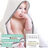 Mammacita Kapuzenhandtuch Baby aus Oeko-TEX® 100 Baumwolle - Baby Badehandtuch für Babys und Kleinkinder (3er Set) - Baby Handtuch Kapuze (90x90cm) + Baby Handtuch (30x30cm) + Baby Waschlapp