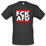 FCK AFD T-Shirt Schwarz Blau Gelb (M, Schwarz)
