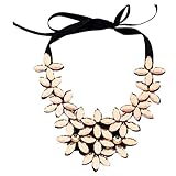 Dorical Kette Damen, Blumen Charme Kristall Chunky Kette Bib Statement Choker Kragen Halskette/Frauen Kurze Halskette Anhänger Kristall Chunky Collar Mother's Day gift Elegante Kette Sale(Gold)