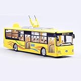Xolye Sprachversion des Stadtbus-Modells Spielzeug 3 Farben vorhanden Tür Öffnbare Metall Spielzeug Auto Simulation Straßenbahn Modell Junge Spielzeug Auto Geschenk (Color : Yellow)
