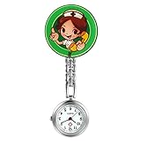 LANCARDO Uhren, Krankenschwester Armbanduhr FOB-Uhr Damen Taschenuhr Analog Quarzuhr aus Legierung Silb
