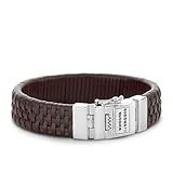 Buddha to Buddha Maarten Small Leather Bracelet Lederarmband Braun mit Verschluss aus 925er Silber 21cm lang - 554BR F