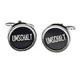 Miniblings Umschalt. alt Manschettenknöpfe schwarz Schreibmaschinentasten Taste - Herrenschmuck Manschettenknopf Cufflinks Hemdknöpfe I Holzbox ink