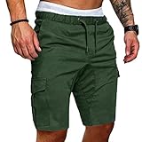 Timagebreze Herren Kurze Hose Leger Arbeit Tasche Spitze Kurze Hose Joggen Hose Armee GrüN M