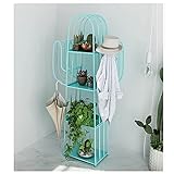QIFFIY Bücherregal Bücherregal Schmiedeeisen Aufbewahrung Moderne Bücherregale für Schlafzimmer Kreative Ecke Bücherregale Kleine Bücherregale Kaktusregale Einfach Bücherschrank (Color : Maca Blue)