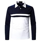 Herren Polo Hemd zweifarbige Nähte Revers Mode Herren Lange Ärmel Tops Herren Langarm Polos Casual Tops Denim Splice Golf T-Shirt Poloshirts Herrenmode Poloshirts Patchwork Lang