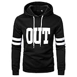 Finetyu Kapuzenpulli Herren Hoodie Patchwork Kapuzenjacke Kapuzenpullover Reißverschluss Sportjacke Verstellbare Kapuze mit Kordelzug Sport Freizeit Verdickter Baumwollnähte Kontrast Pullover H