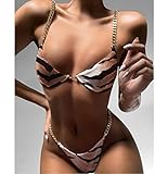 Empty Bikini Damen Badebekleidung Leopard Bikinis Biquini Badeanzug Push Up Badeanzug Weibliche Beachwear Schwimmen Bikini Damen-S