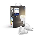 Philips Hue White GU10 LED Lampe Doppelpack, dimmbar, warmweißes Licht, steuerbar via App, kompatibel mit Amazon Alexa (Echo, Echo Dot)