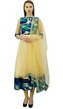 Atasi Damen Designer Beige Anarkali Salwar Anzug Set Ethnic Casual Dress-36
