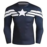 Cody Lundin Superhero Herren Tight Fitness Langarmshirts Unterhemden für Männer Sport Schwarz Fitness T-Shirts (Color-b, M)