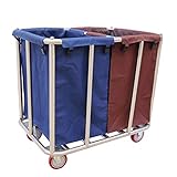 Wäschekorb auf Rollen 2 Abschnitt Wäschesortierwagen - Housekeeping Service Trolley Auf Rädern, Kommerziell Hotel Wäschekorbwagen mit Abnehmbaren Taschen (Color : Style 2)