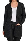 VERO MODA Damen Strickjacke VMDoffy Short Feinstrick-Cardigan 10240548 Black Melange L