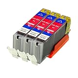 3 Logic-Seek Druckerpatronen kompatibel für Canon CLI-551M XL IP-7250 8750 IX-6850 MG-5450 5550 6350 6450 7150 MX-725 925, Mag