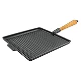 Grillpfanne eckig 28x28 cm heller Holzgriff Carl V