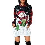 TWIOIOVE Party Outfit Damen Sexy Wickelkleid Minikleid Weihnachten Schneemann-Druck Xmas Jumpers Cocktailkleid Enge Knielang Bequem Abendkleid Tunik