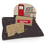 itenga Geldgeschenk I Motiv Tankstelle Spritgeld Benzingeld I Geburtstag I Mitbringsel I Gutschein I Geschenkverpackung mit Bodenplatte, Geschenkkarte und Stickerbogen - zum Basteln und Dek