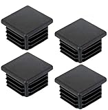 DECARETA 20 Stück Rohrstopfen 40x40MM Lamellenstopfen Kunststoff Fußkappen Schwarz Quadratstopfen für Quadratrohr Vierk