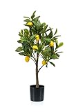 artplants.de Kunst Zitronenbaum ALLANDE mit Früchten, 70cm - Limonenbaum künstlich/Kunststoffb