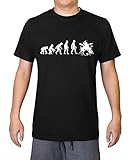 Evolution of Man Drummer – Herren-T-Shirt aus 100 % Bio-Baumwolle, Schwarz , XXL