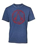 Bioworld EU Herren Assassin's Creed Men's Crest Logo Faux Denim, Extra Large, Blue (TS551119ASC-XL) T-Shirt, Blau (Blau Blau), XL