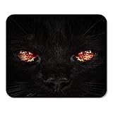 Angst Shaggy Monster Rote Augen Nahaufnahme Horror Nacht Tier Schwarze Katze Gefahr Dunkel Home School Game Player Computerarbeiter MouseMat M