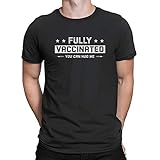 ALPHADAS Casual T-Shirts – Fully Vaccinated You Can Hug Me I Am Vaccinated Vaccine Impfung Geschenk Shirt – Rundhalsausschnitt Kurzarm Gr. XXXXX-Large, Schw