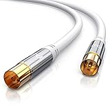 CSL - 15m Antennenkabel HDTV 135Db 75 Ohm - Premium Koaxialkabel - Full HD 4K UHD - Koax Stecker Koax Kupplung - DVB-T und DVB-T2 DVB-C DVB-S DVB-S2 Radio UKW DAB