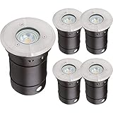 IP67 GU10 Runde Landschaftsbrunnen Auffahrt Gehweg Garten Deck Vergraben Terrasse Weg Bodeneinbaustrahler Dekorative Außenleuchte (5 x Lichter, 5 W kaltweiß)