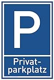 Schild Privat Parkplatz | Alu 20 x 30 cm | stabiles Alu Schild mit UV-Schutz | blau | Privatparkplatz Parken verboten | Dreifke®