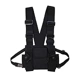 Almabner Brusttasche, Herren Damen Cross-Schultertaschen Streetwear Brusttaschen Reise Tragbare Weste Typ Holster Weste Reißverschluss Street Oxford Tuch Chest Rig Bag